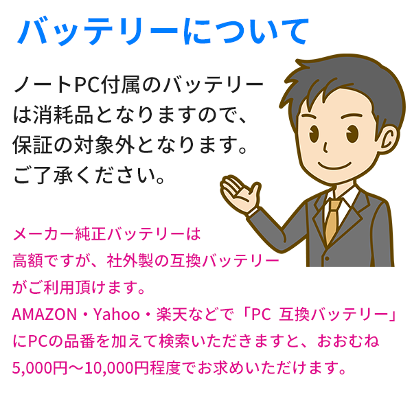 メーカーおまかせPC レギュラースペック　Aランク　15~インチノート　4GB/256GB